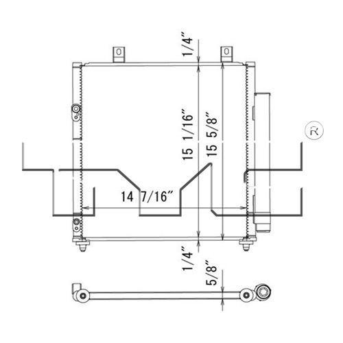 A/C Condenser for 2014 - 2015 Mitsubishi Mirage, OEM Replacement Part - 7812A229