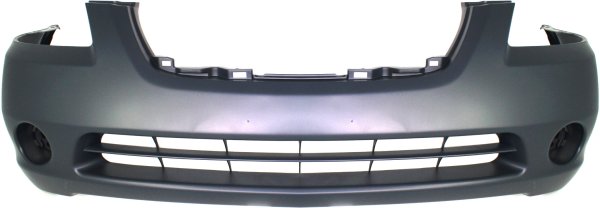 Front Bumper Cover for Nissan Altima 2002-2004, Primed (Ready to Paint), with Fog Light Holes, Replacement