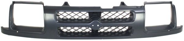 Painted Dark Gray Shell and Insert Grille for 2000-2001 Nissan XTERRA, Replacement
