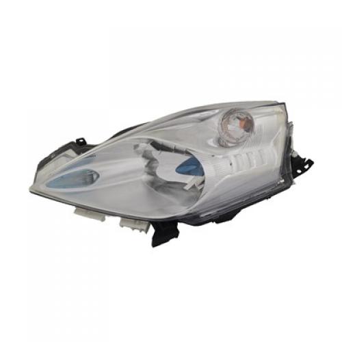 Left (Driver) Headlight Assembly for 2013 - 2014 Nissan Leaf, w/o LED; Composite;  260603NF0A, Replacement