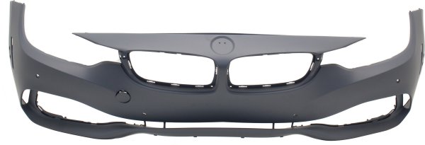 Front Bumper Cover for BMW 4-Series 2014-2017, Primed (Ready to Paint), without M Sport Package, without Headlight Hole, with Parking Distance Control, Intelligent Parking Assist System and Camera Holes, Convertible/Coupe, Replacement