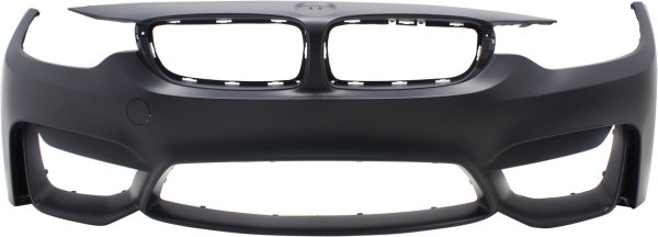 Front Bumper Cover for BMW M3 (2015-2018), M4 (2015-2020), Primed (Ready to Paint), without Headlight Washer Holes, Replacement