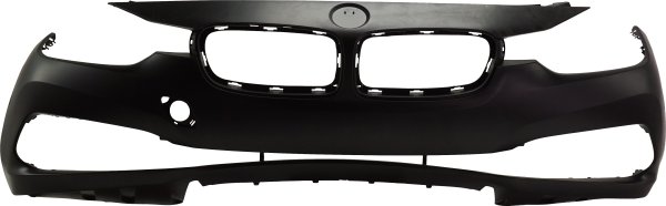Front Bumper Cover for BMW 3-Series (2016-2019) Sedan (2016-2018)/Wagon, Primed (Ready to Paint), Luxury Line without M Sport Package and Headlight Washer Holes, Replacement Models: 320i, 328i, 330i, 335i, 340i.
