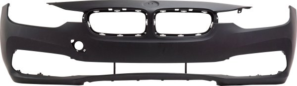 Front Bumper Cover for BMW 3-Series (2016-2019), Primed (Ready to Paint), Standard/Modern Line without M Sport Package, without Headlight Washer Holes, Sedan (2016-2018)/Wagon, Replacement