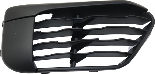 Front Bumper Grille for BMW X1 2016-2018, Right (Passenger) Side, Textured Black, without M Package, without Park Distance Control Sensor Holes, Replacement