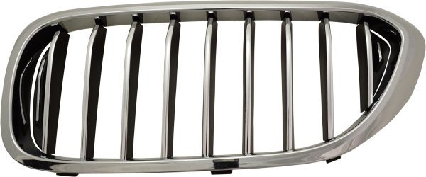 Grille for BMW 5-Series 2017-2020, Left (Driver) Side, without M Package and Luxury Package, Sedan, Replacement - fits models: 520i, 530i, 540i, 550i.