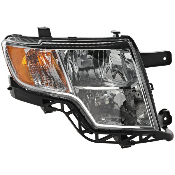 Headlight Assembly for Ford Edge 2007-2010, Right (Passenger), Halogen, Chrome Interior, Excludes Sport Model, Replacement