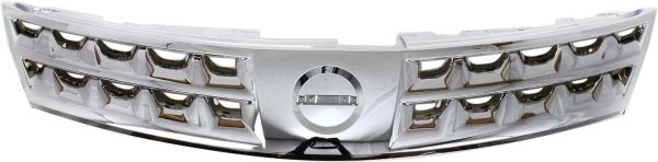 Grille for Nissan Murano 2006-2007, Plastic, Bright Chrome Shell and Insert, Replacement