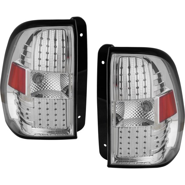 LED Tail Light Assembly for Chevrolet Trailblazer 2002-2009, Right (Passenger) and Left (Driver), Chrome Finish, 2-Piece, Replacement