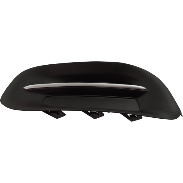 Fog Light Cover for Dodge Dart 2015-2016, Left (Driver), Textured Black with Painted Silver Trim, Fog Light Opening, Replacement