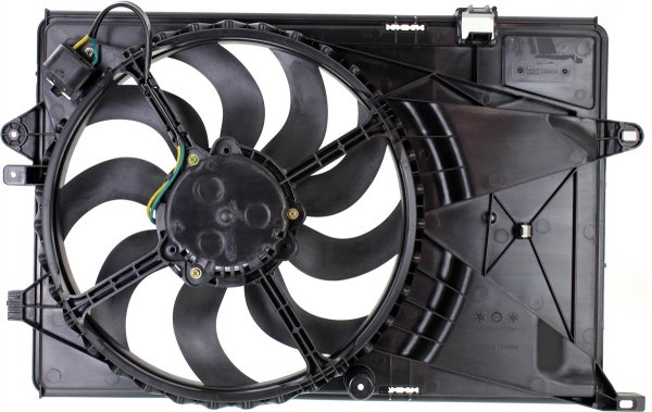 Radiator Fan Assembly for Chevrolet Sonic 2012-2020, Single Fan, Hatchback/Sedan, 1.4L Manual Transmission, Includes Resistor, Replacement
