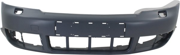 Front Bumper Cover for Audi A4 (2003-2005), S4 (2004-2005), Primed (Ready to Paint), with Headlight Washer Holes, without Parking Aid Sensor Holes, Replacement