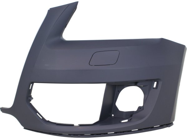 Front Bumper Cover for Audi Q5 2009-2012, Left (Driver), Primed (Ready to Paint), without S-Line Package, without Parking Aid Sensor Holes, Replacement