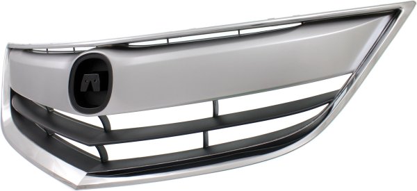 Grille for Acura ILX 2013-2015, Chrome Shell with Painted Black Insert and Chrome Upper Bar, Replacement