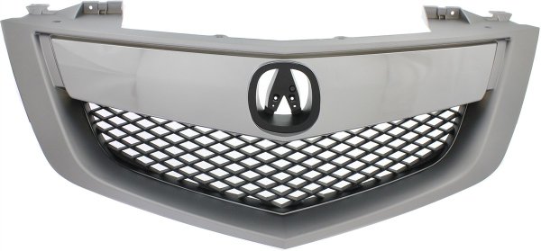 Painted Silver Shell and Insert Grille for Acura MDX 2010-2013, with Upper Bar and Technology Package Model, Replacement