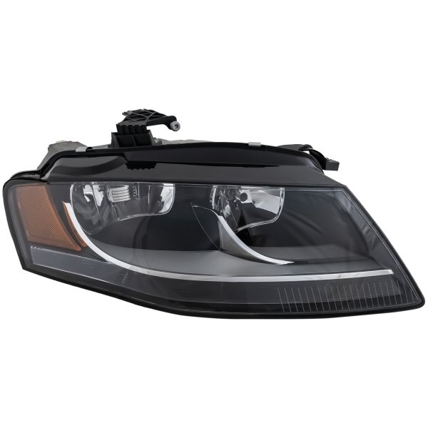 Headlight Assembly for Audi A4 2009-2012, Right (Passenger), Halogen, Sedan/Wagon, Replacement