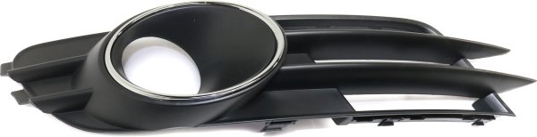 Front Fog Light Molding for Audi A6 2012-2015, Left (Driver), Black with Chrome Ring, Without S-Line Package, With Adaptive Cruise Control, Replacement