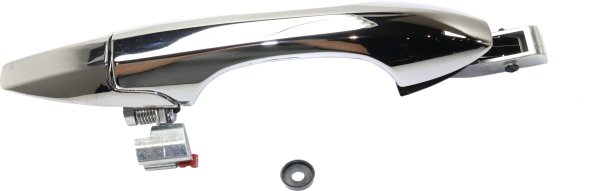 Front Exterior Door Handle for Acura MDX 2007-2013, Left (Driver), All Chrome, with Keyhole, Plastic Material, Replacement