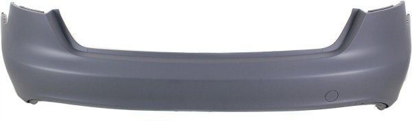 Rear Bumper Cover for Audi A4/S4 2009-2012, Primed (Ready to Paint), with S-Line Package, without Parking Aid Sensor Holes, Sedan, Replacement