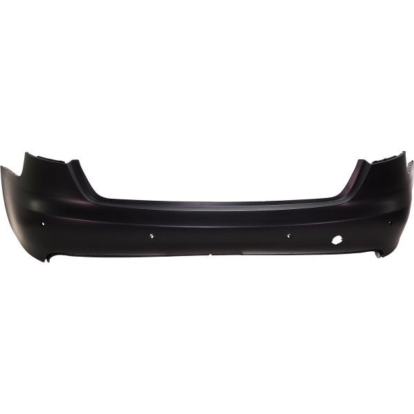 Rear Bumper Cover for Audi A4 2009-2012, Sedan, Primed (Ready to Paint), without S-Line Package, with Parking Aid Sensor Holes, Replacement