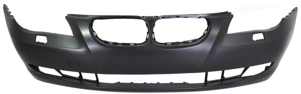 Front Bumper Cover for BMW 5-Series 2008-2010, Sedan/Wagon, Primed (Ready to Paint), without M Package, without Park Distance Control Sensor Holes, Replacement