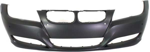 Front Bumper Cover for BMW 3-Series 2009-2012 Sedan/Wagon, Primed (Ready to Paint), without Headlight Holes, with Parking Distance Control Sensor Holes, Replacement