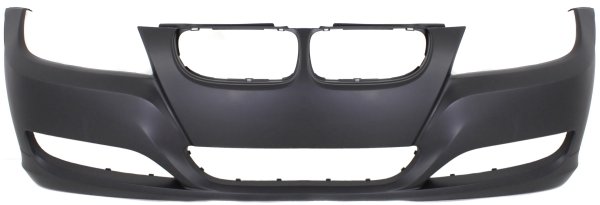 Front Bumper Cover for BMW 3-Series 2009-2012 Sedan/Wagon, Primed (Ready to Paint), without Headlight Washer Holes, without Parking Distance Control Sensor Holes, Replacement