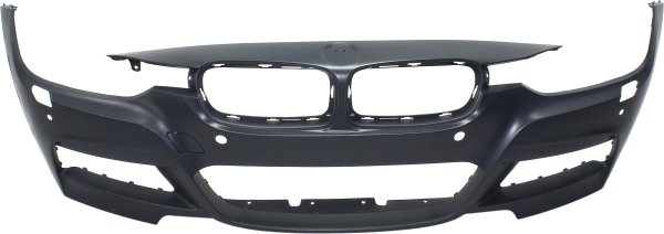 Front Bumper Cover for BMW 3-Series (2013-2019), Primed (Ready to Paint), with M Sport Line, with Headlight Washer, Parking Distance Control Sensor Holes, Intelligent Parking Assist System, Camera, suitable for Sedan (2013-2018) and Wagon, Replacement