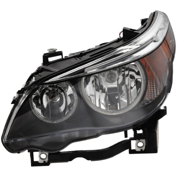 Headlight Assembly for BMW 5-Series 2004-2007, Left (Driver), Halogen, without Auto Adjust, Sedan, Replacement