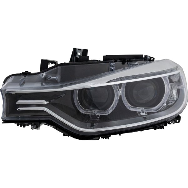 Headlight for BMW 3-Series 2012-2015 Left (Driver), Lens and Housing, Xenon, without HID Kit, without Adaptive Headlights, Sedan/Wagon, Replacement. Models: 320i, 328i, 335i.