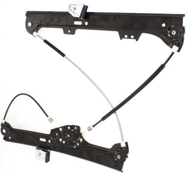 Front Window Regulator for BMW 5-Series (2004-2010), Power, without Motor, Left (Driver), Replacement Models: 525i, 528i, 530i, 535i, 545i, 550i, M5.