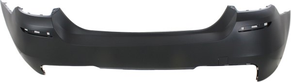 Rear Bumper Cover for BMW 5-Series (2011-2016) Sedan, w/ M Package, Primed (Ready to Paint), w/o Park Distance Control Sensor Holes, Replacement Models: 518d, 520d, 523i, 525d, 528i, 530d, 535i, 545i.