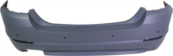 Rear Bumper Cover for BMW 528I (2011-2013), Primed (Ready to Paint), without M Performance Package, with Park Distance Control Sensor Holes, Replacement