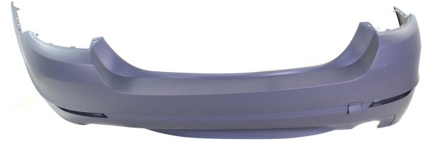 Rear Bumper Cover for BMW 535I/ActiveHybrid 5 Models 2011-2013, Primed (Ready to Paint), Without M Package, Without Park Distance Control Sensor Holes, Replacement