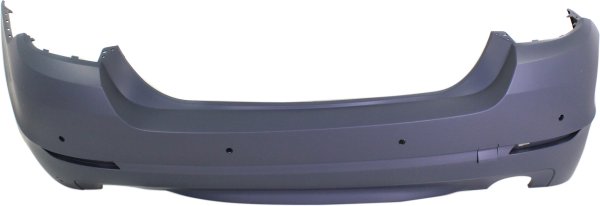 Rear Bumper Cover for BMW 535I/ActiveHybrid 5 (2011-2013), Primed (Ready to Paint), w/o M Package, w/ Park Distance Control Sensor Holes, Replacement