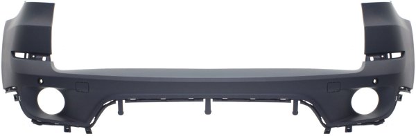 Rear Bumper Cover for BMW X5 2011-2013, Primed (Ready to Paint), Without M Package, With Parking Distance Control Sensor Holes, Replacement