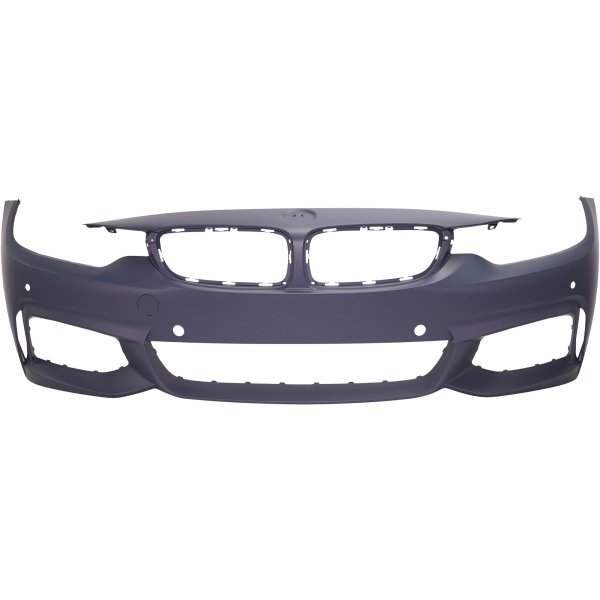 Front Bumper Cover for 2014-2020 BMW 4-Series, Primed (Ready to Paint), with M Sport Package, without Headlight Washer/Park Assist Sensor Holes/Camera, with Parking Distance Control Sensor Holes, Replacement