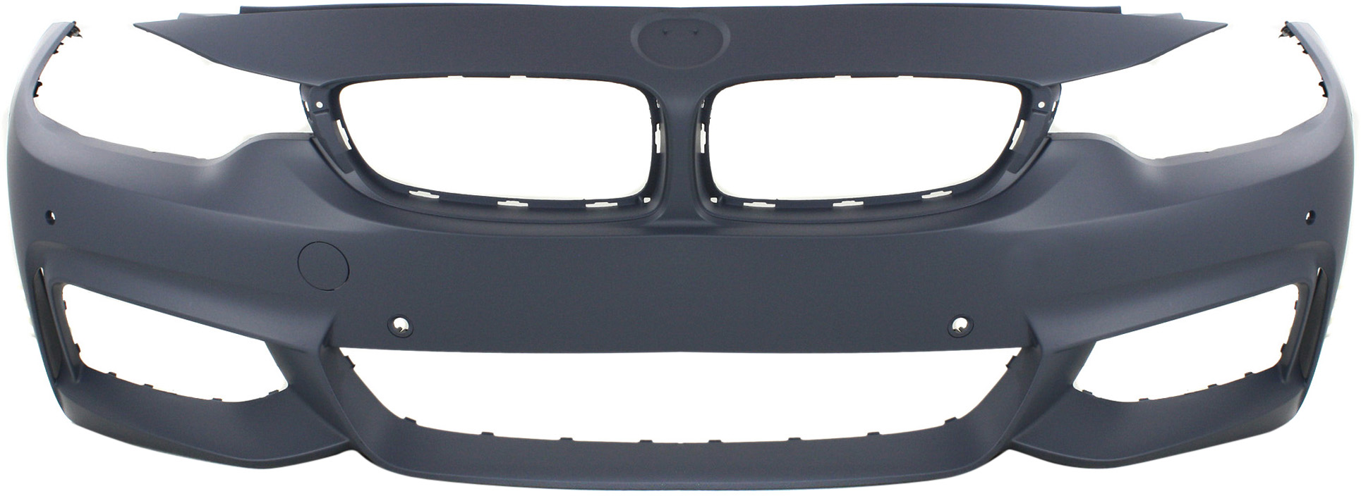 Front Bumper Cover for BMW 4-Series 2014-2020, Primed (Ready to Paint), M Sport Line, Without Headlight Holes and Cam, With Park Assist/PDC Sensor Holes, Replacement