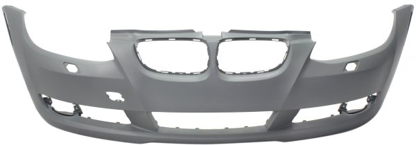 Front Bumper Cover for BMW 3-Series (2007-2010), Primed (Ready to Paint), 3.0L Engine, without M Package, Convertible/Coupe, Replacement Models: 320i, 323i, 325i, 328i, 330i, 335i.