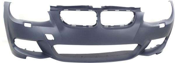 Front Bumper Cover for BMW 3-Series 2011-2013, Primed (Ready to Paint), with 3.0L Engine, M Package, without Park Distance Control Sensor Holes, Convertible/Coupe, Replacement