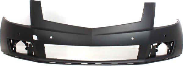 Front Bumper Cover for SRX Cadillac 2010-2012 Upper, Primed (Ready to Paint), Without Headlight Holes, With Parking Assist Sensor Holes, Replacement