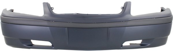 Front Bumper Cover for Chevrolet Impala 2000-2005, Primed (Ready to Paint), Base Model, without Appearance Package, without Body Side Moulding and Fog Light Holes, Replacement