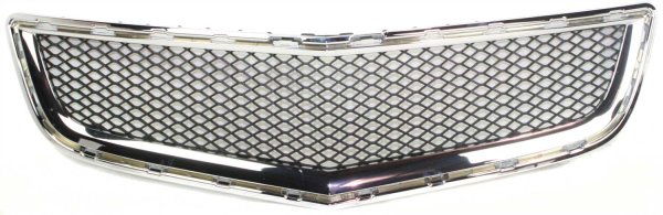 Front Bumper Grille for Chevrolet Traverse 2009-2012, Chrome Shell/Painted Black Insert, for LS/LT Models, Replacement