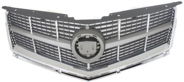 Gray Shell and Insert Grille for Cadillac SRX 2010-2012 without Pre-Collision System, Replacement