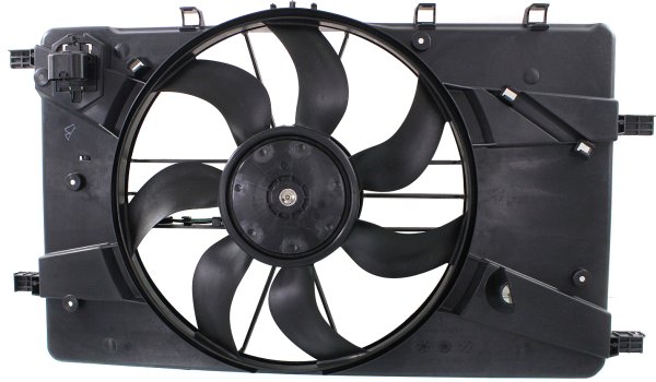 Radiator Fan Shroud Assembly for Chevrolet Cruze 2011-2016/Buick Verano 2012-2017, Single Fan, Includes Resistor, Replacement