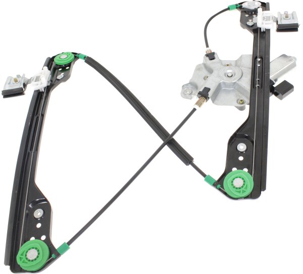 Power Front Window Regulator with Motor for 2005-2010 Chrysler 300 and 2006-2010 Charger, Left (Driver), Low Current, with One-Touch Feature (6-Pin Plug), Replacement