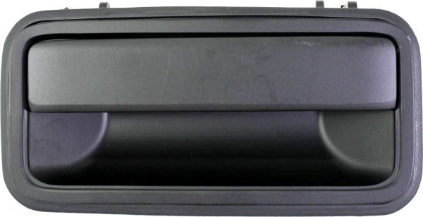 Shiny Smooth Black Zinc Rear Exterior Door Handle for 1992-2000 Chevrolet C/K Full Size Pick Up, Left (Driver), Replacement