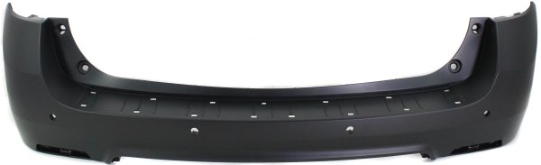 Rear Bumper Cover for Chevrolet Equinox 2010-2015, Upper, Primed (Ready to Paint), with Chrome Package, with Object Sensor Holes, Replacement
