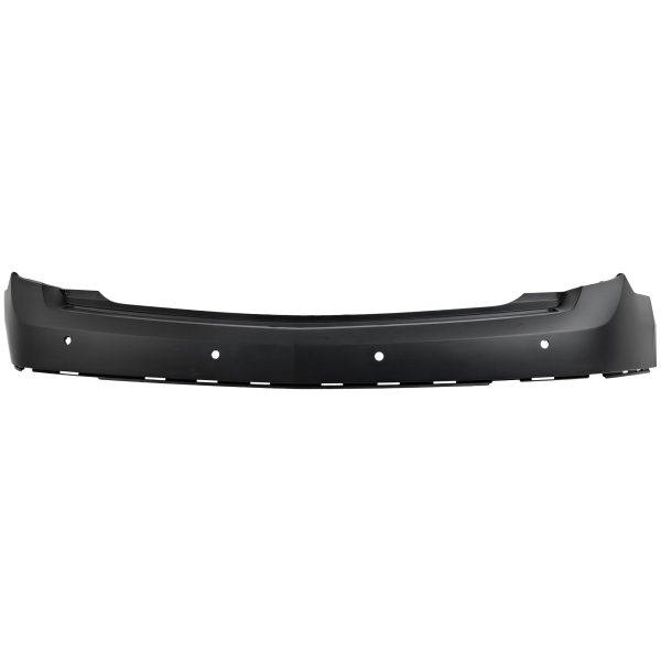 Upper Rear Bumper Cover for Cadillac SRX (2010-2016), Primed (Ready to Paint), fits 2013-2016 models without Cross Traffic Alert and Blind Spot Sensor, with Park Assist Sensor Holes, Replacement