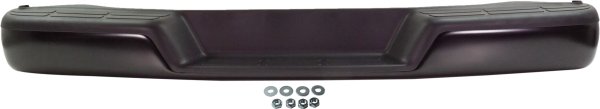 Step Bumper, Face Bar and Pad for GMC Express/Savana Van 1996-2023, Black, with Pad Provision, without Mounting Bracket and Object Sensor Holes, Replacement